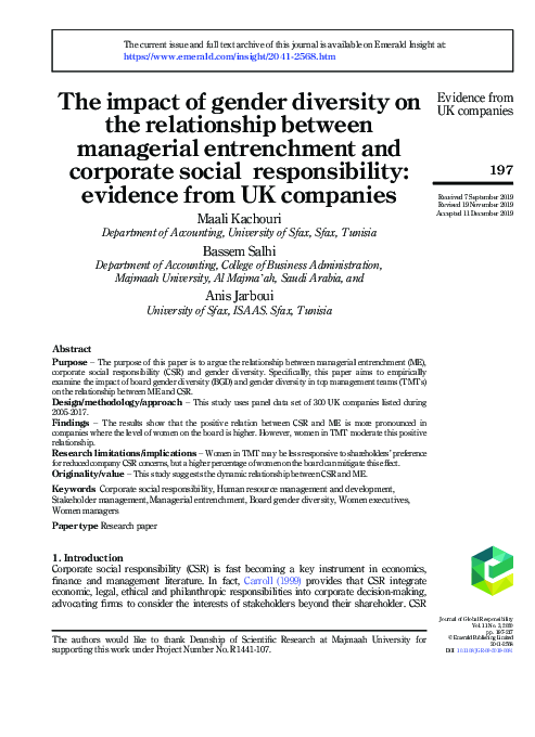 (PDF) The impact of gender diversity on the relationship between ...
