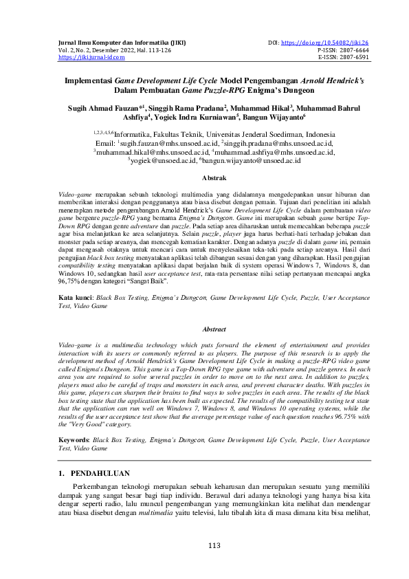 (PDF) Implementasi Game Development Life Cycle Model Pengembangan ...