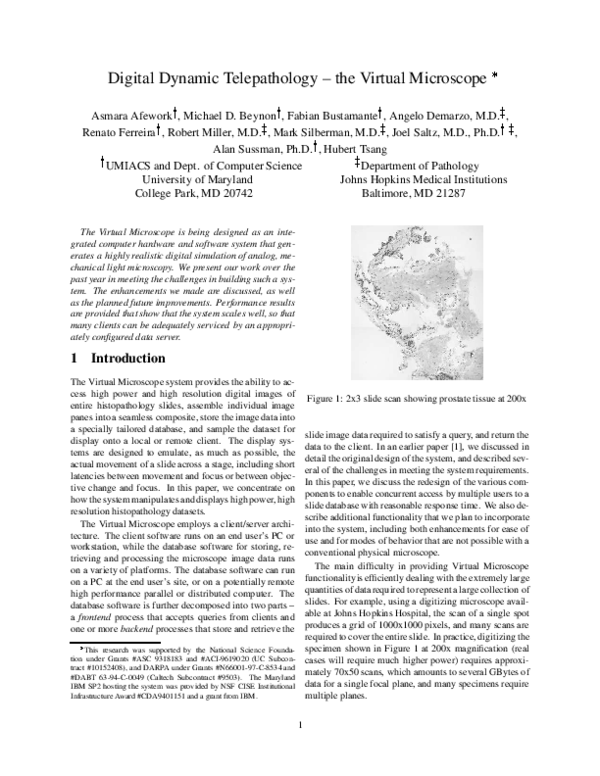 (PDF) Digital Dynamic Telepathology - the Virtual Microscope