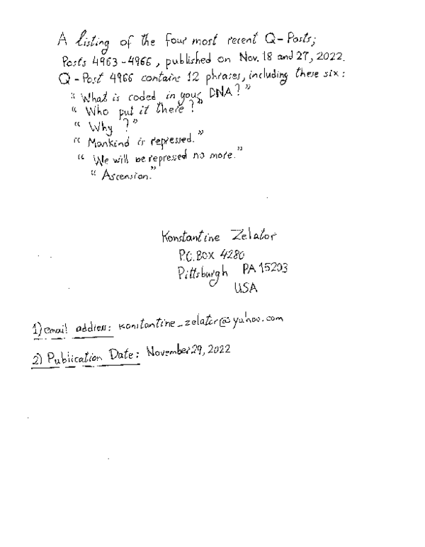 (PDF) A listing of the four most recent Q - Posts; Posts 4963-4966 ...