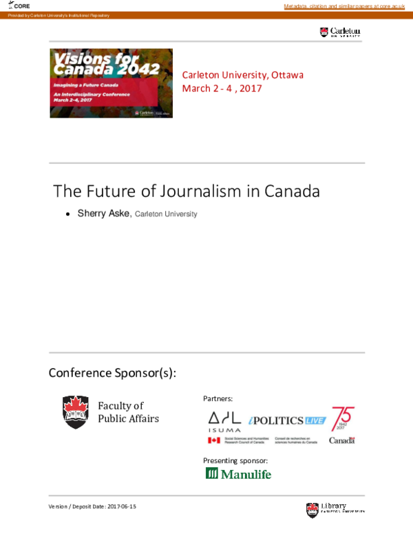 (PDF) The Future of Journalism in Canada