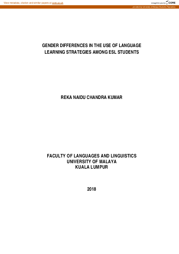 (PDF) Gender differences in the use of language learning strategies ...