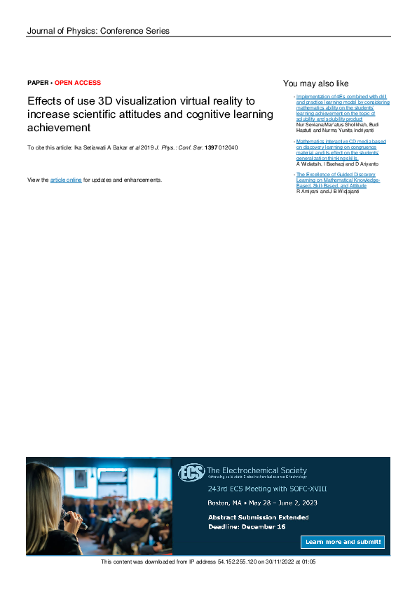 (PDF) Effects of use 3D visualization virtual reality to increase ...