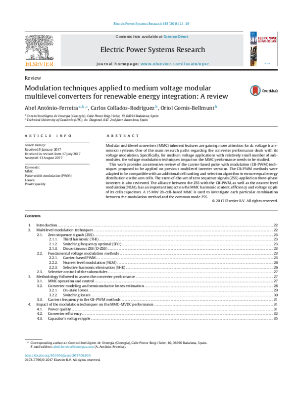 (PDF) Modulation Techniques applied to Medium Voltage Variable Speed ...