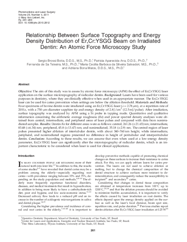(PDF) Relationship between surface topography and energy density ...