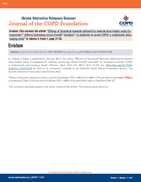 Erratum: Erratum: Efficacy of Formoterol Fumarate Delivered by Metered ...