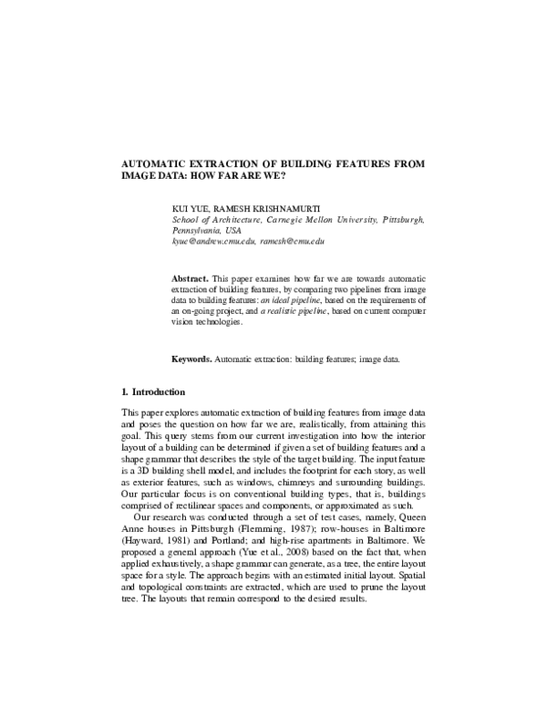 (PDF) Automatic Extraction of Building Features From Image Data: How ...