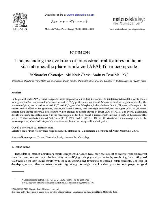 (PDF) Understanding the evolution of microstructural features in the in ...