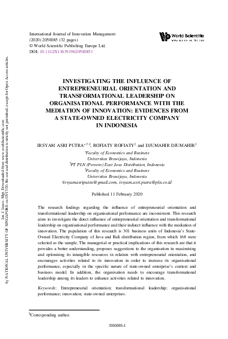 (PDF) Investigating the Influence of Entrepreneurial Orientation and ...