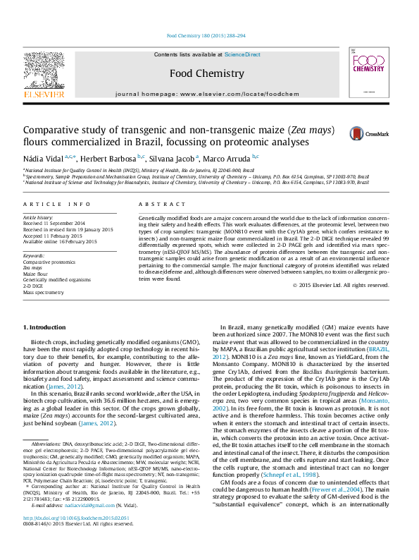 (PDF) Comparative study of transgenic and non-transgenic maize ( Zea ...