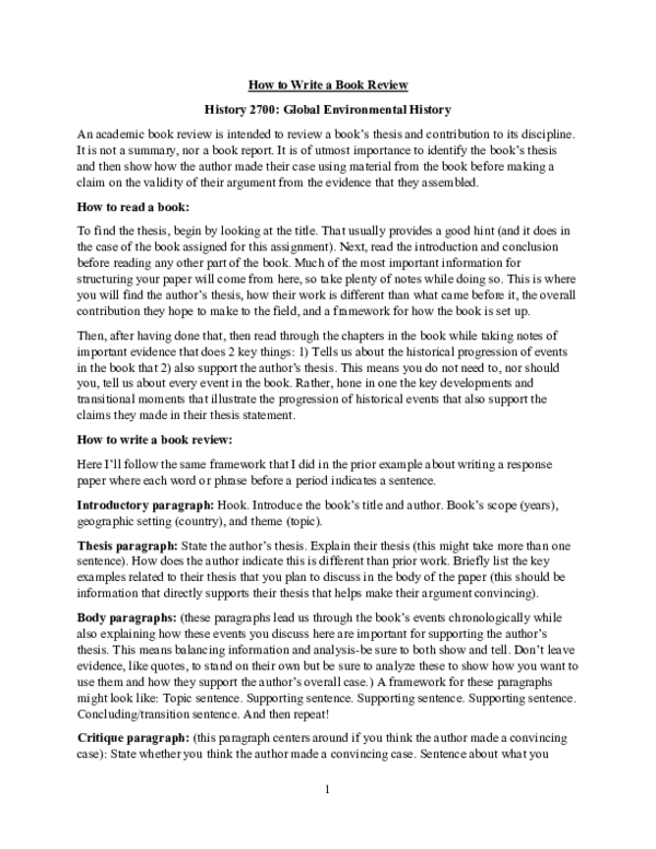 (PDF) How to Write a Book Review