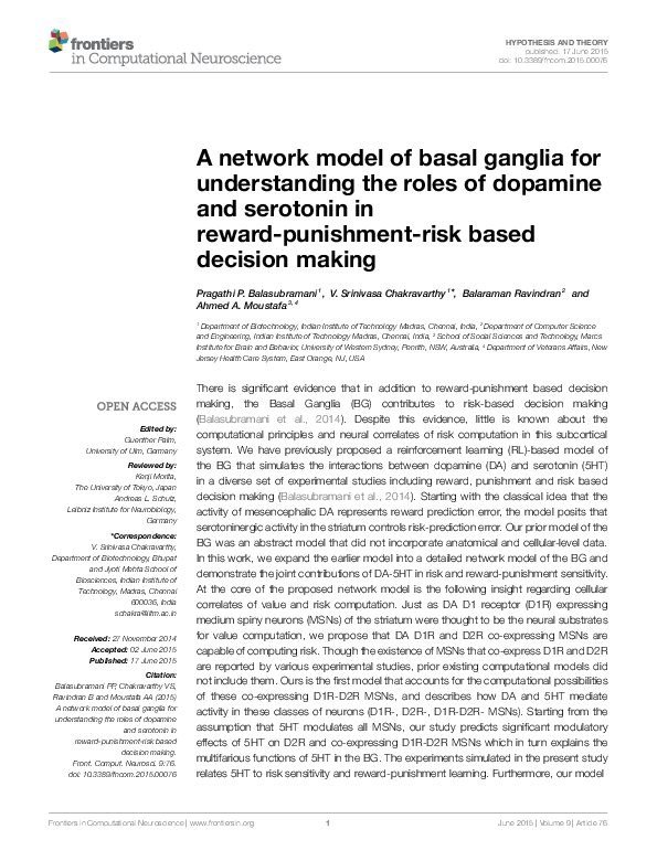 (PDF) A network model of basal ganglia for understanding the roles of ...