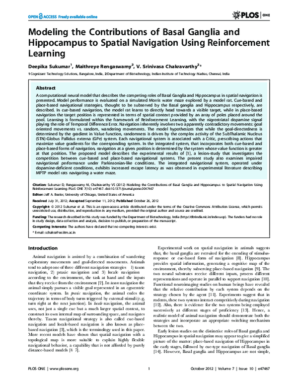 (PDF) Modeling the Contributions of Basal Ganglia and Hippocampus to ...