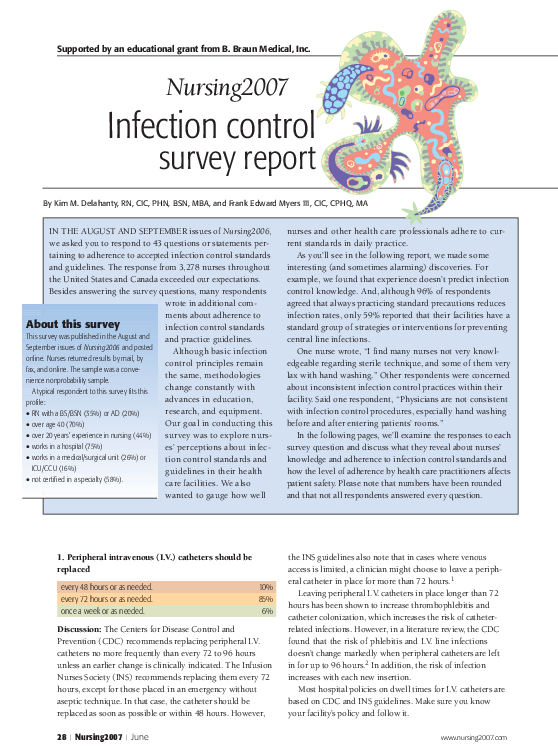 (PDF) Nursing2007 Infection control survey report