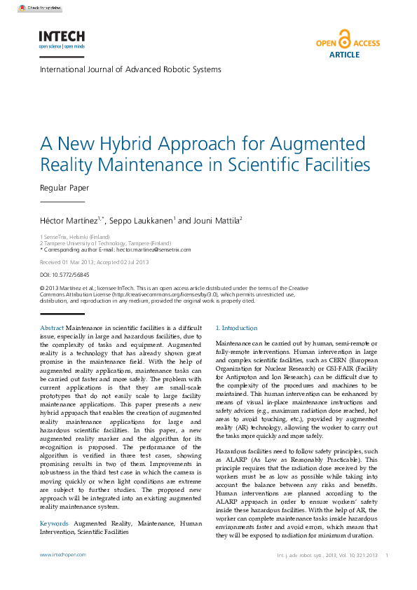 (PDF) A New Hybrid Approach for Augmented Reality Maintenance in ...