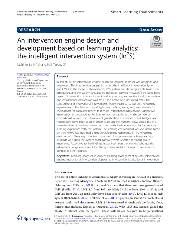 (PDF) An intervention engine design and development based on learning ...