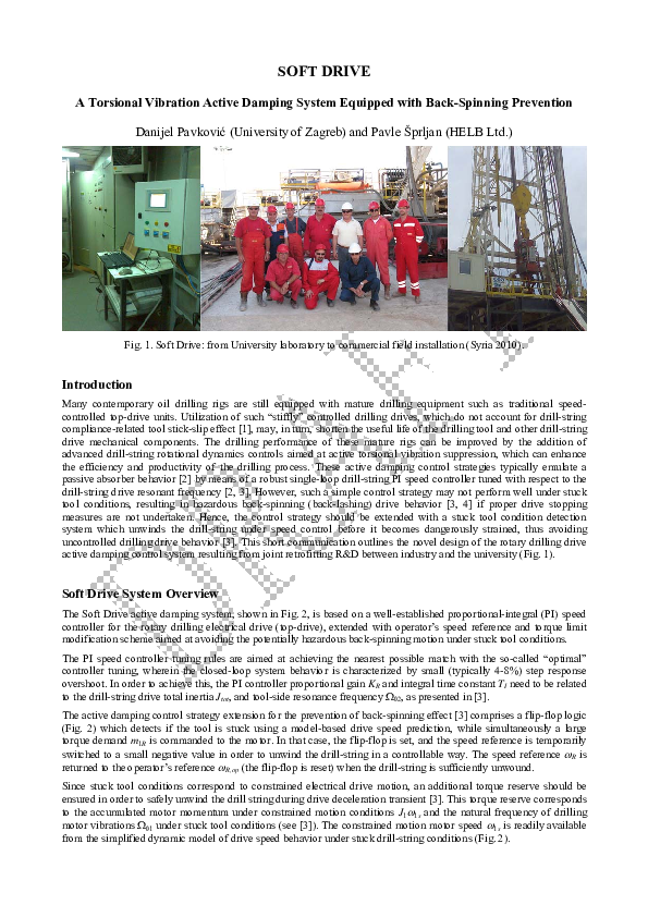 (PDF) SOFT DRIVE - A Torsional Vibration Active Damping System Equipped ...