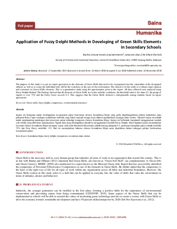 (PDF) Application of Fuzzy Delphi Methods in Developing of Green Skills ...