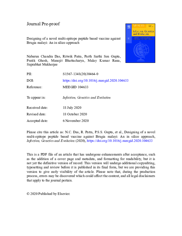 (PDF) Designing of a novel multi-epitope peptide based vaccine against ...