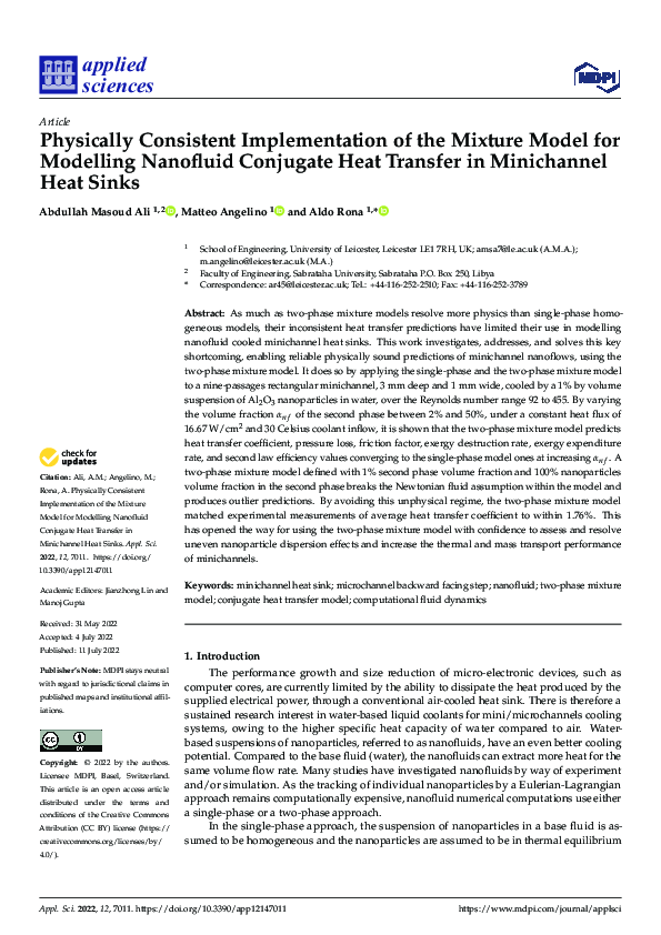 (PDF) Physically Consistent Implementation of the Mixture Model for ...