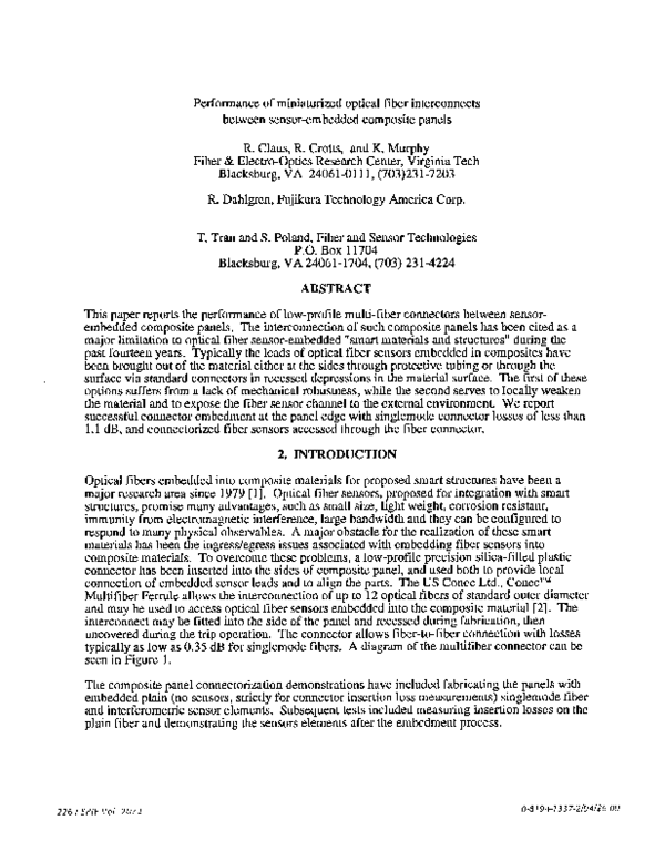 (PDF) Performance of miniaturized optical fiber interconnects between ...