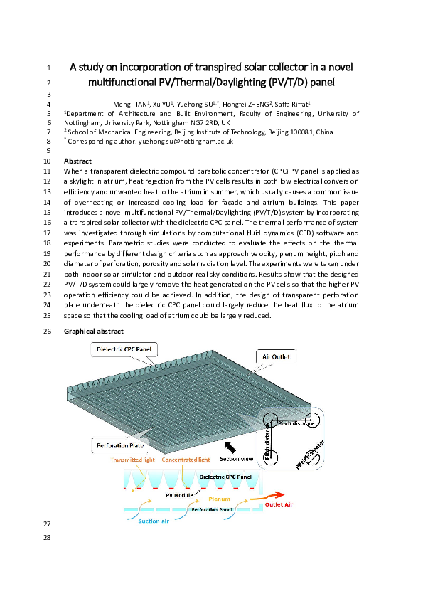 (PDF) A study on incorporation of transpired solar collector in a novel ...
