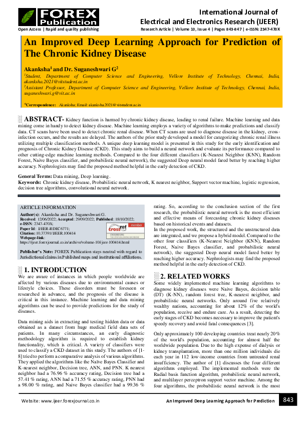 (PDF) An Improved Deep Learning Approach for Prediction of The Chronic ...