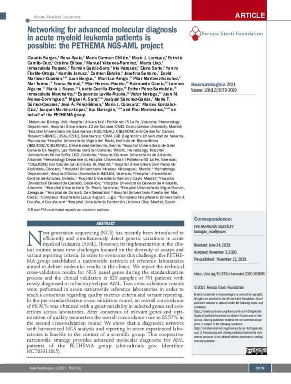 (PDF) Networking for advanced molecular diagnosis in acute myeloid ...