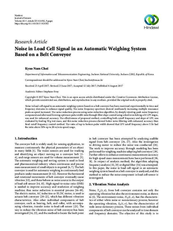 (PDF) Noise in Load Cell Signal in an Automatic Weighing System Based ...