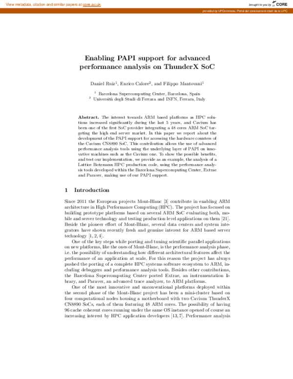 (PDF) Enabling PAPI support for advanced performance analysis on ...