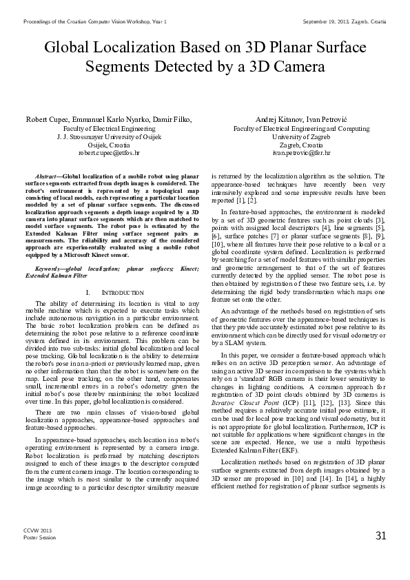 (PDF) Global Localization Based on 3D Planar Surface Segments Detected ...