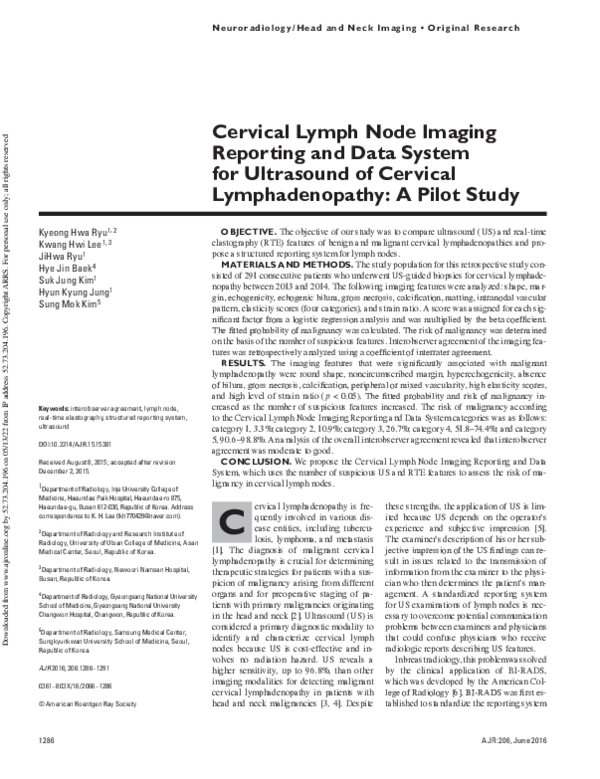 (PDF) Cervical Lymph Node Imaging Reporting and Data System for ...