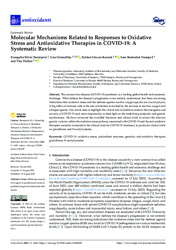 (PDF) Molecular Mechanisms Related to Responses to Oxidative Stress and ...