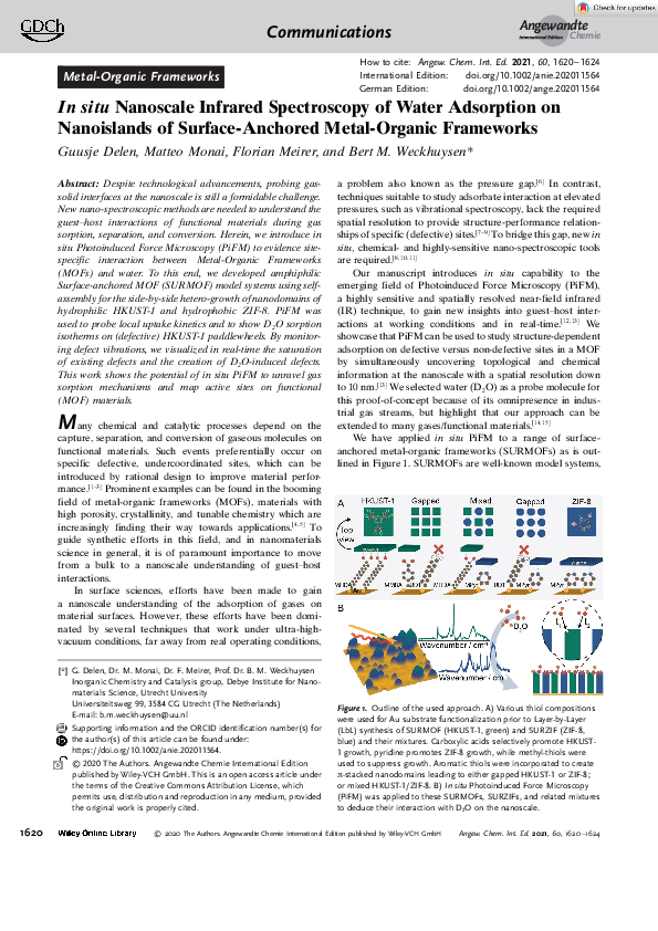 (PDF) In situ Nanoscale Infrared Spectroscopy of Water Adsorption on ...