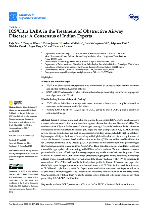 (PDF) ICS/Ultra LABA in the Treatment of Obstructive Airway Diseases: A ...