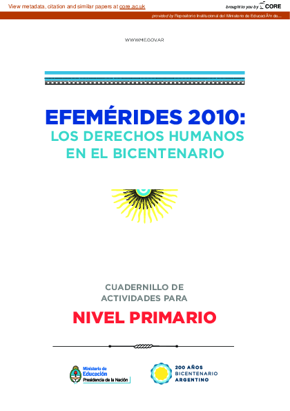 (PDF) Efemérides 2010: los derechos humanos en el bicentenario
