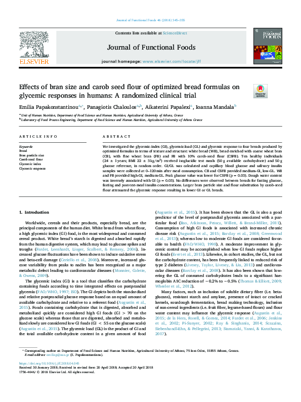 (PDF) Effects of bran size and carob seed flour of optimized bread ...