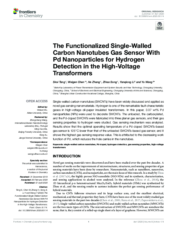(PDF) Functionalized Single Walled Carbon Nanotubes as Template for ...