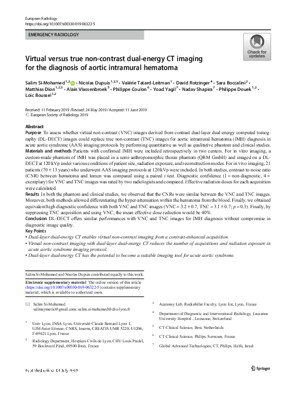 (PDF) Virtual versus true non-contrast dual-energy CT imaging for the ...