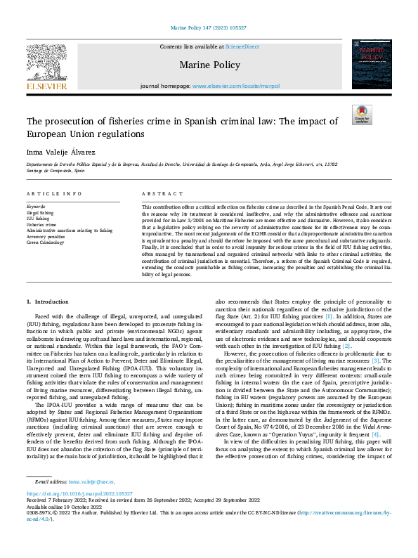 (PDF) The prosecution of fisheries crime in Spanish criminal law: The ...