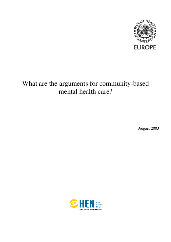 (PDF) What are the arguments for community-based mental health care