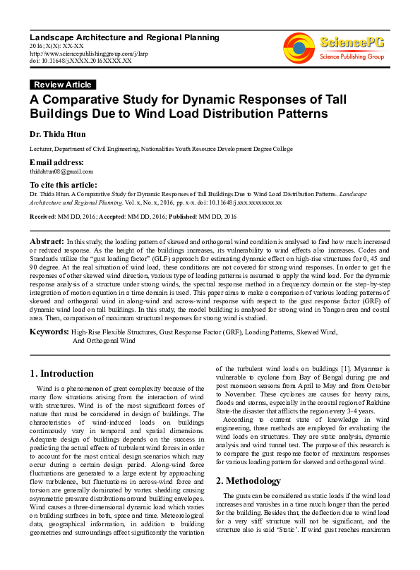 (PDF) A Comparative Study for Dynamic Responses of Tall Buildings Due ...