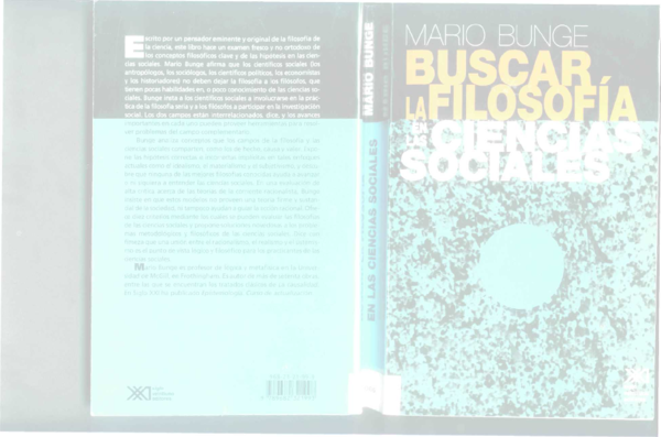 Mario Bunge Buscar La Filosofia En Las Ciencias Sociales Pdf