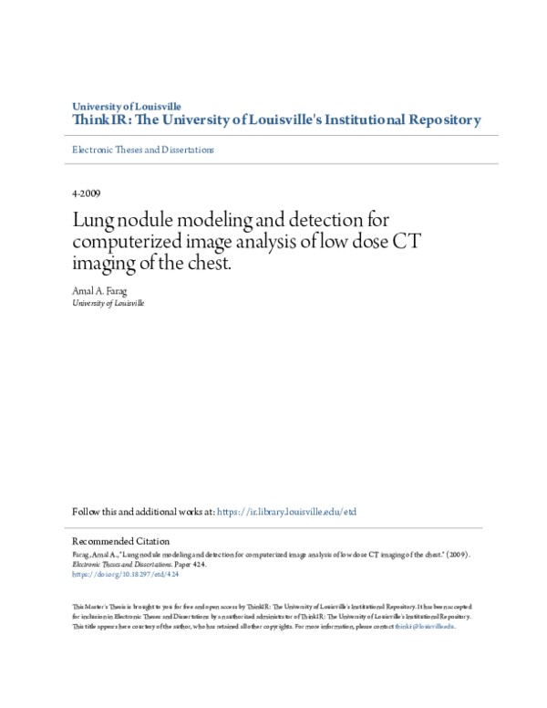 (PDF) Lung nodule modeling and detection for computerized image ...
