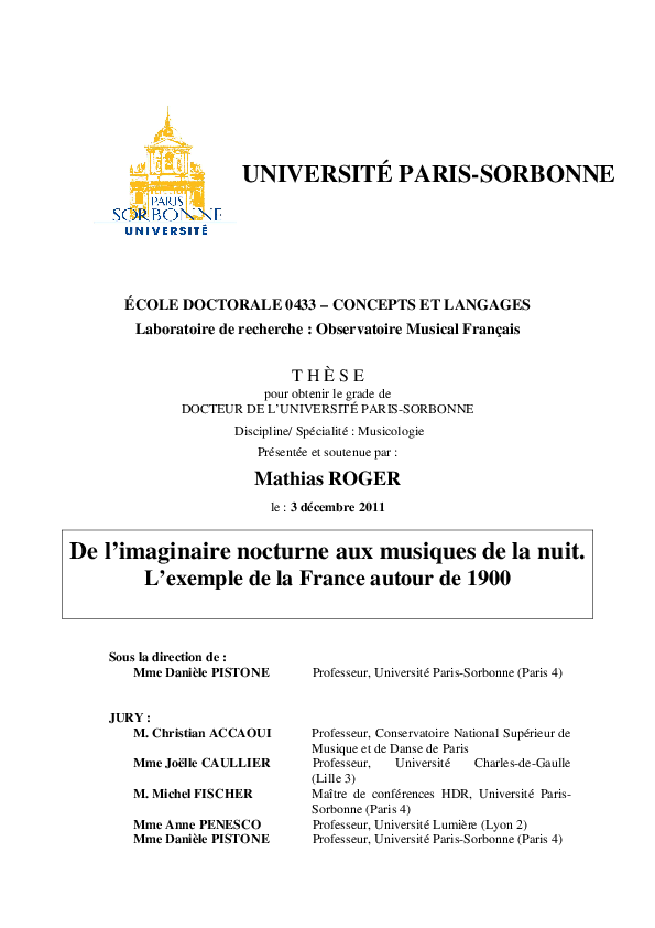 (PDF) From the nocturnal imaginary to the night’s music. The example of ...