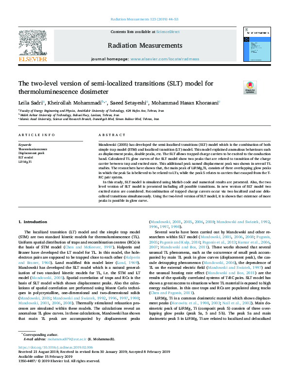 (PDF) The two-level version of semi-localized transitions (SLT) model ...