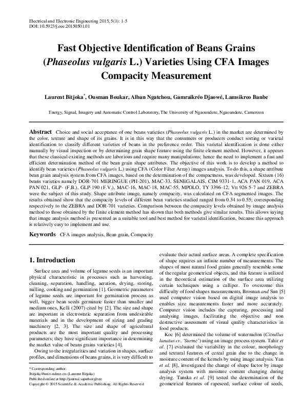 (PDF) NUTRITIONAL EVALUATION OF FOUR VARIETIES OF DRY BEANS (Phaseolus ...