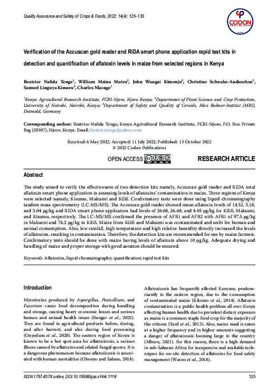 (PDF) Verification of the Accuscan gold reader and RIDA smart phone ...