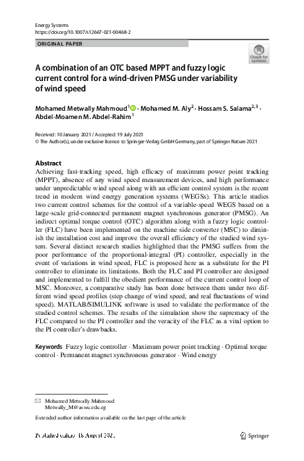 (PDF) A combination of an OTC based MPPT and fuzzy logic current ...