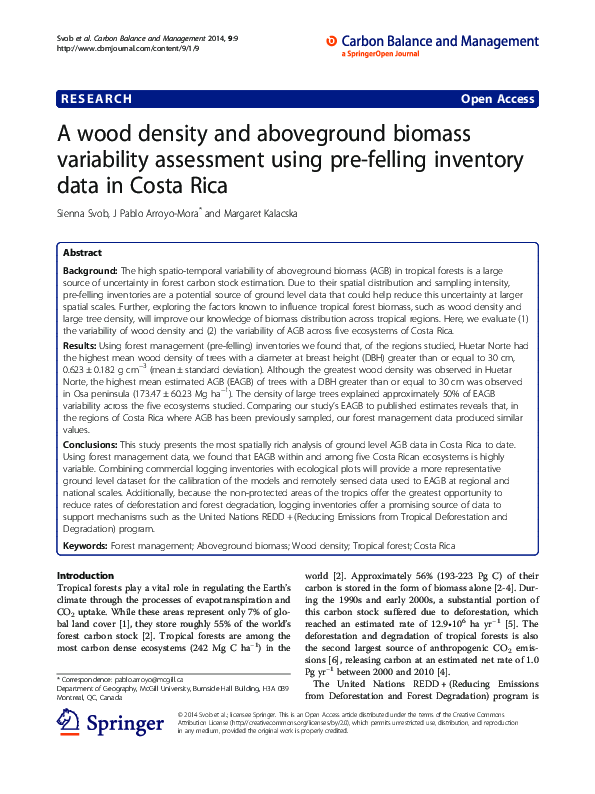 (PDF) A wood density and aboveground biomass variability assessment ...